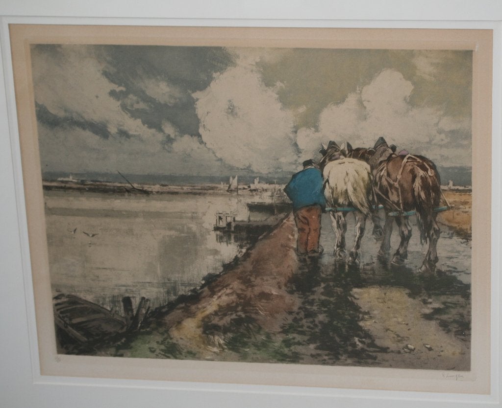 Ferdinand-Jean Luigini Zeefdruk 1926, Antiquités & Art, Art | Lithographies & Sérigraphies, Signé, Enlèvement, Sérigraphie