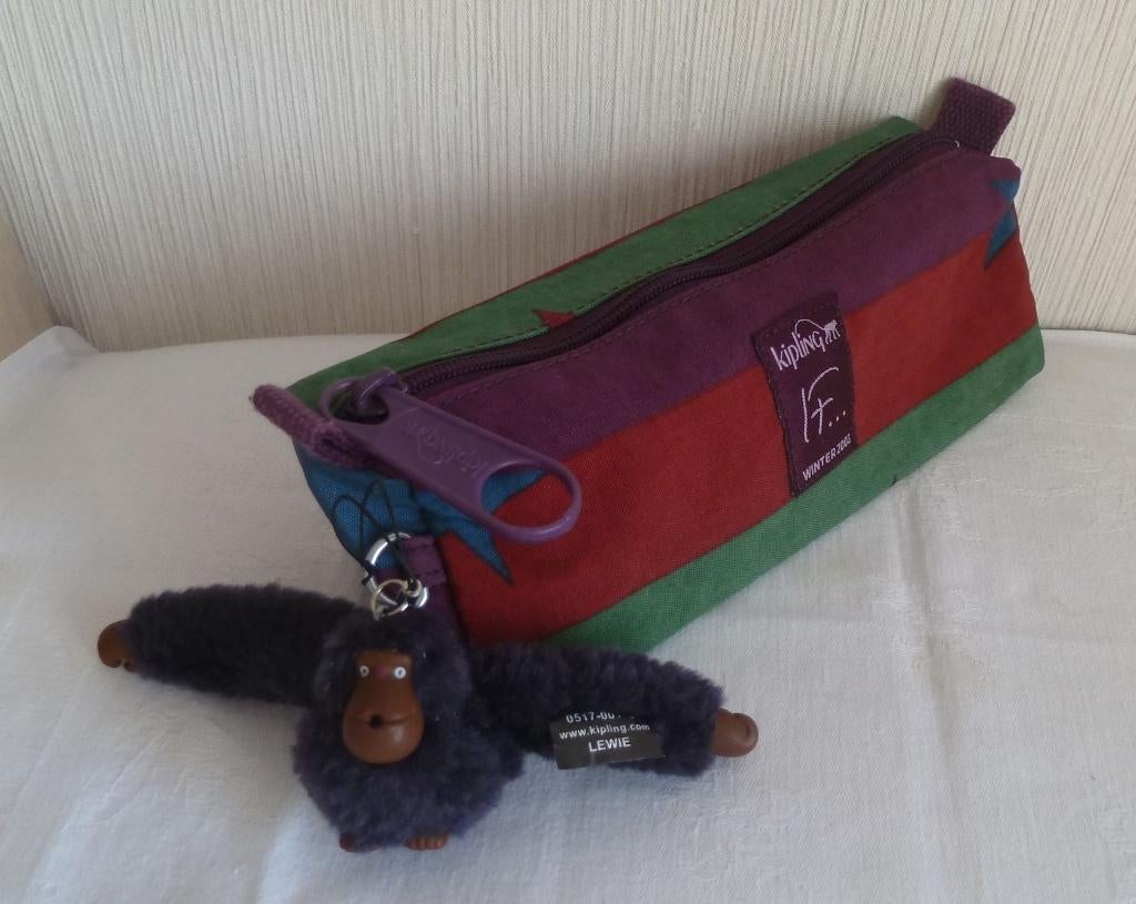 Kipling plumier fourre tout 4 couleurs + singe, Divers, Fournitures scolaires, Utilisé, Enlèvement ou Envoi