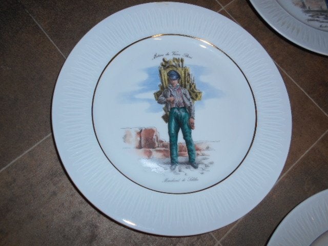 Porselein borden - " Metiers du vieux Paris ", Ophalen of Verzenden
