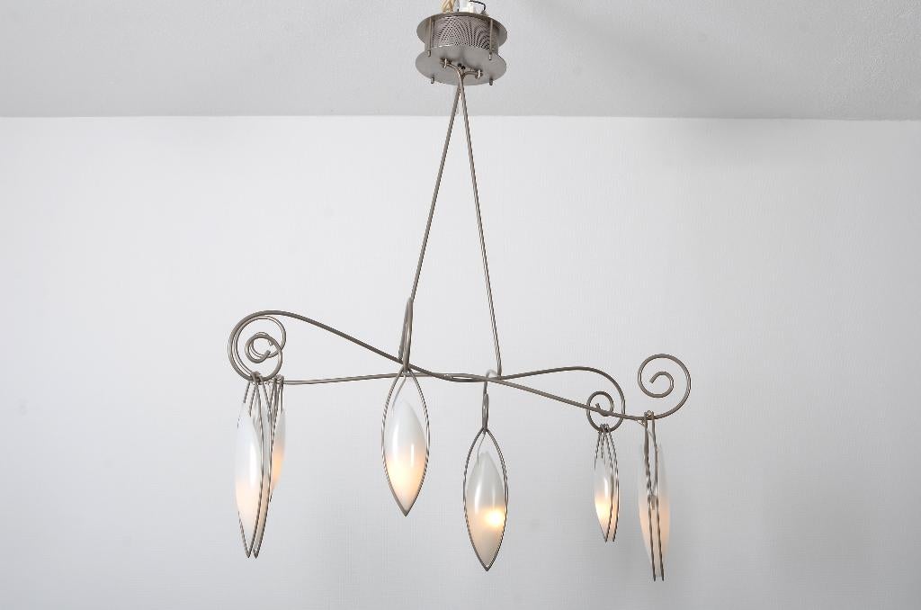 Terzani Creole de toi van Jean François kroonluchter zilver, Ophalen of Verzenden, Zo goed als nieuw, Glas, Italiaans design, vintage