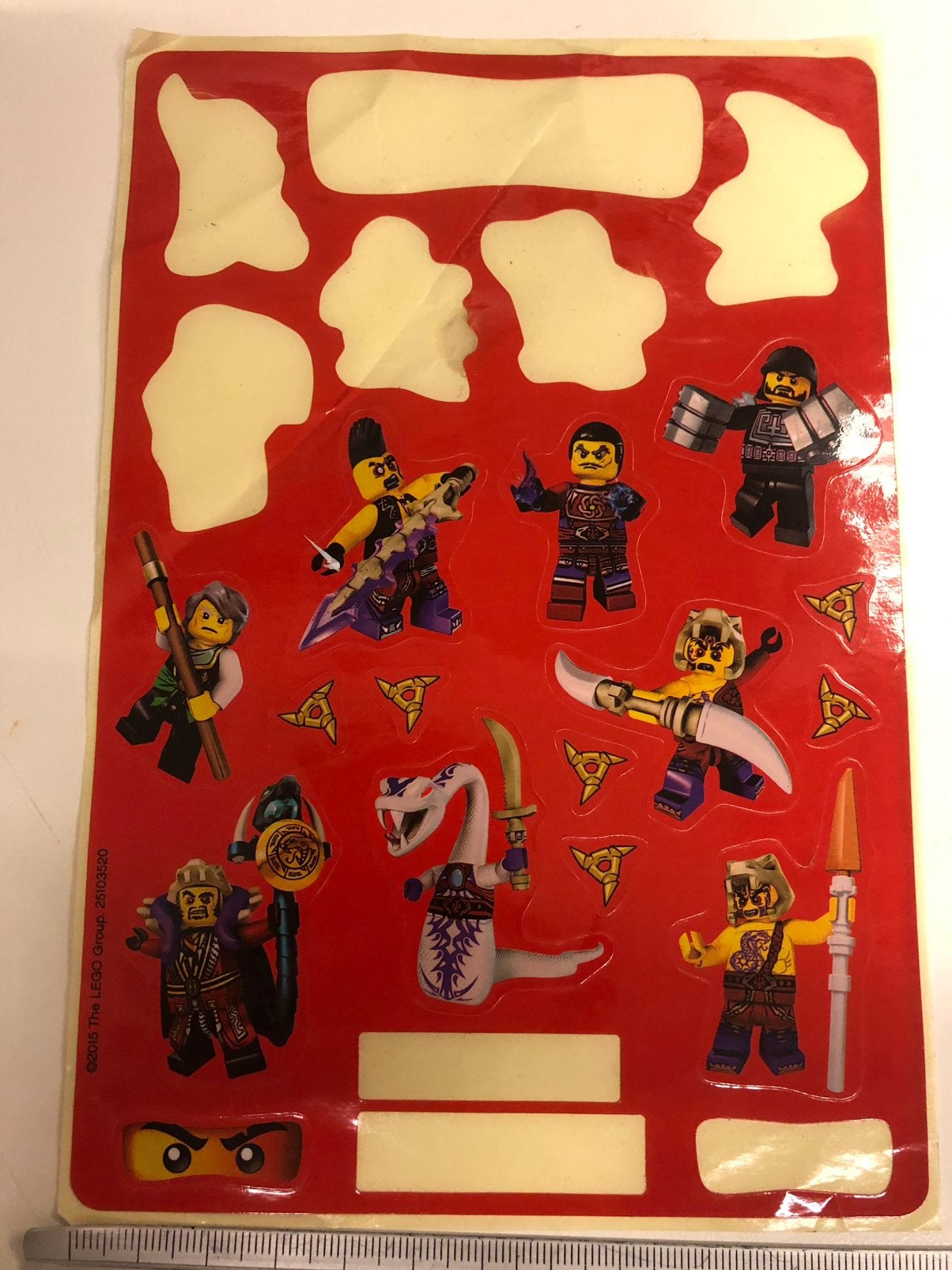 Rest van sticker vel Lego uit 2015 - Ninjago, Ophalen of Verzenden, Zo goed als nieuw, Lego, Ninjago