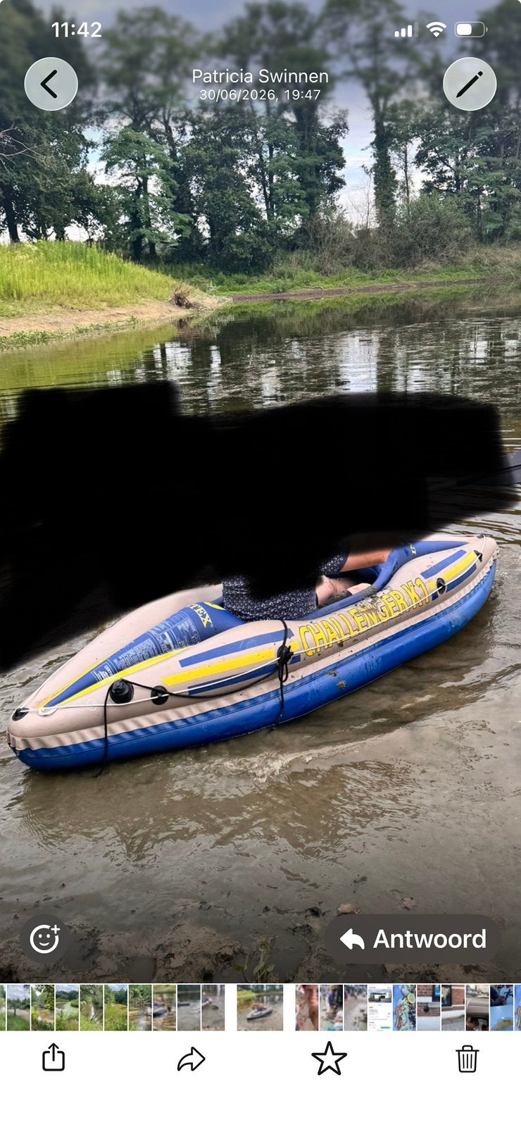 Intex Opblaarbare kajak, Watersport en Boten, Ophalen, Zo goed als nieuw, Kajak
