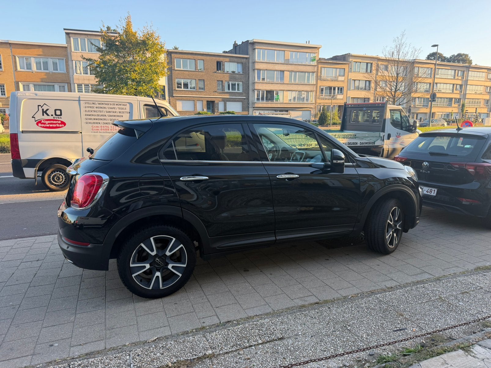 FIAT 500XL, Auto's, 4 cilinders, Leder en Stof, Zwart, 5 zetels