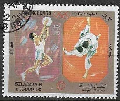 Sharjah 1972 - Stampworld 1116PA - Korfbal en Judo (ST), Postzegels en Munten, Verzenden, Gestempeld