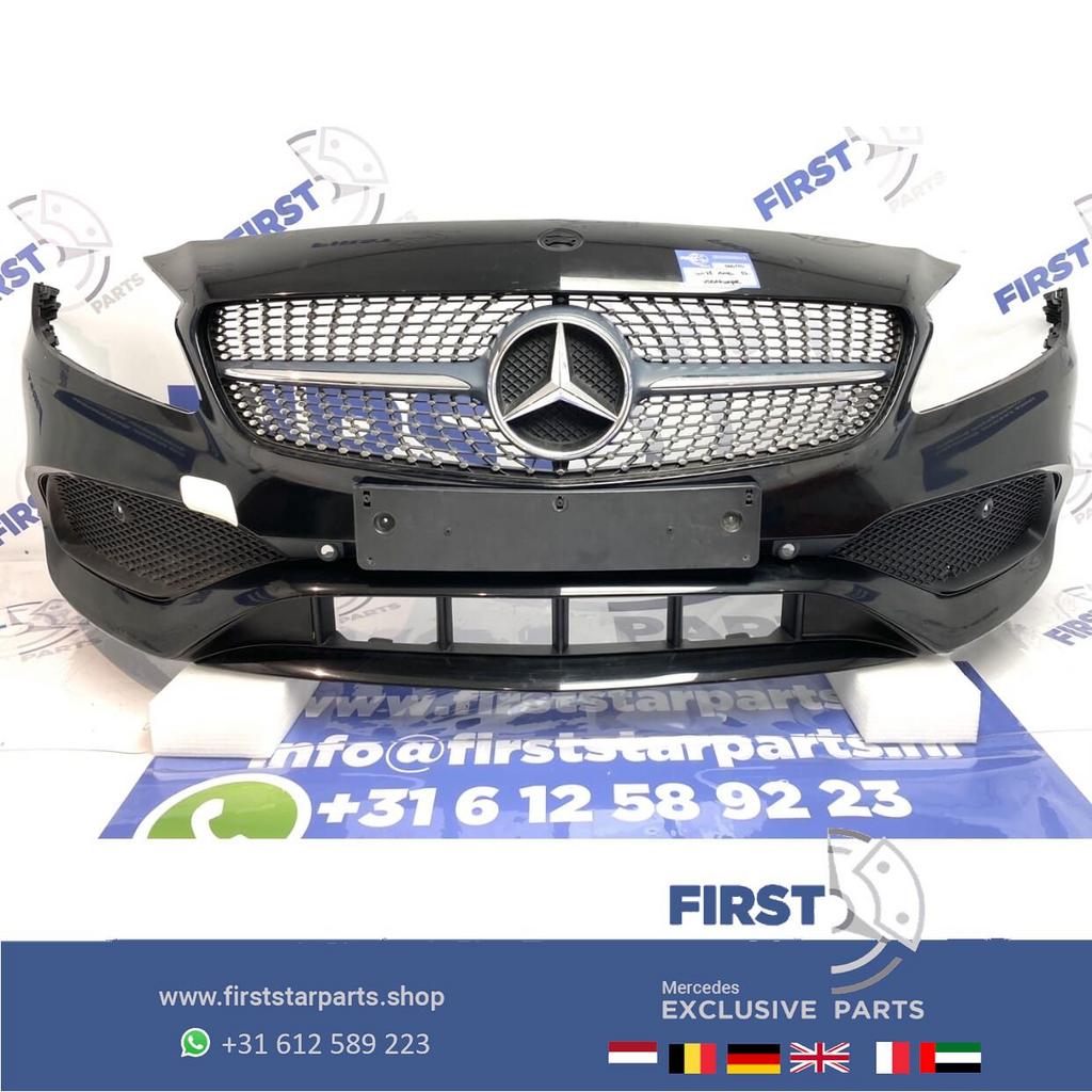 W176 AMG VOORBUMPER ZWART Mercedes A KLASSE FACELIFT 2015-20, Auto-onderdelen, Gebruikt, -, Voor, Ophalen of Verzenden