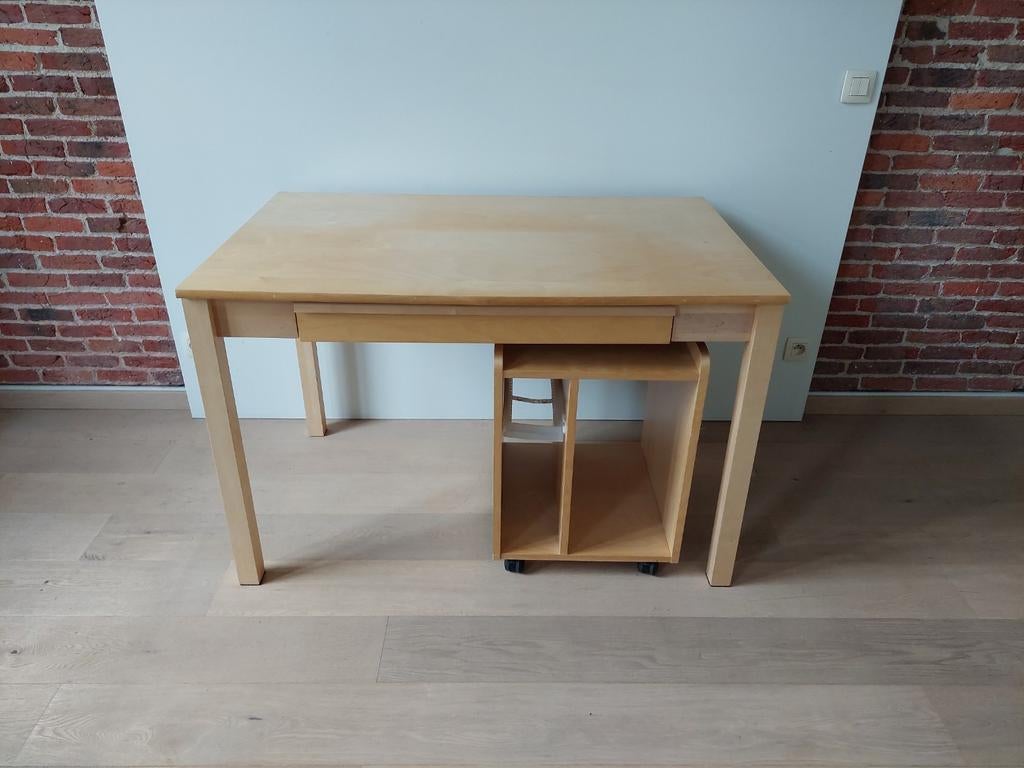 Bureau avec caisson, Huis en Inrichting, Bureaus, Hout, Ophalen