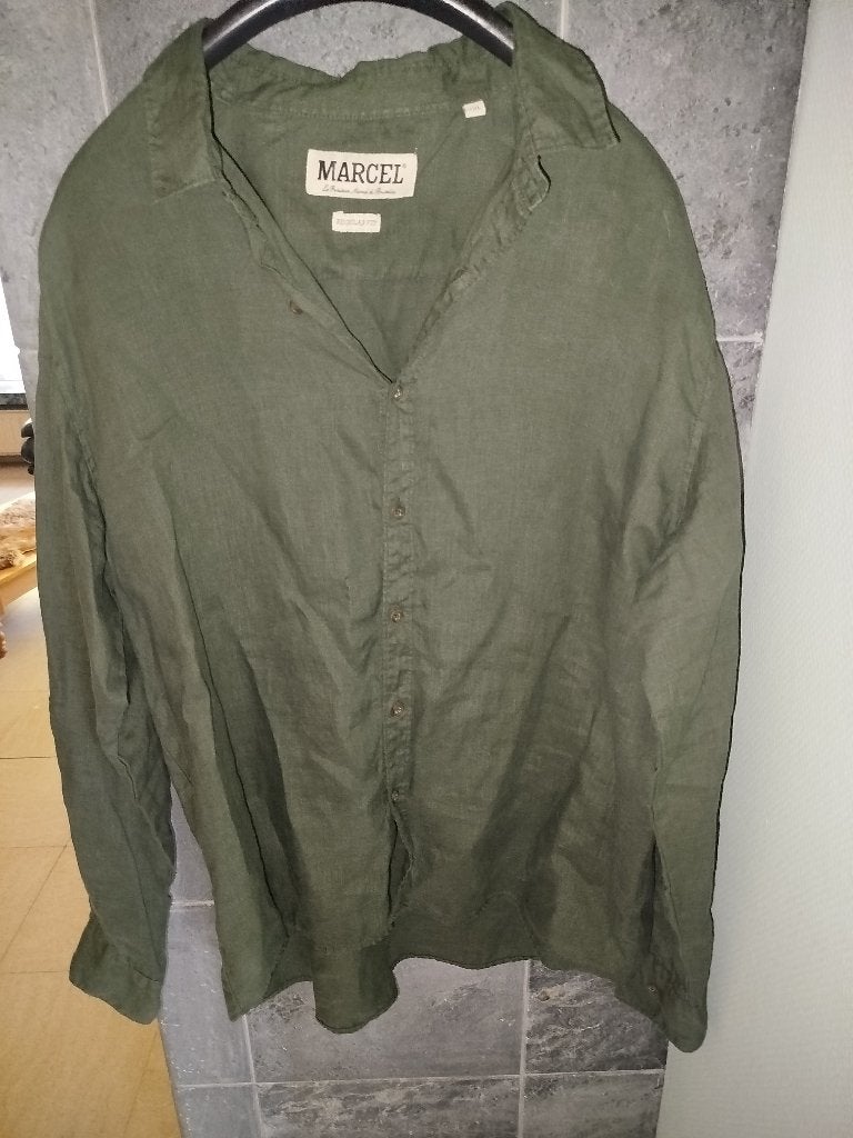 Linnen hemd groen, Vêtements | Hommes, Chemises, Enlèvement, Neuf, Vert