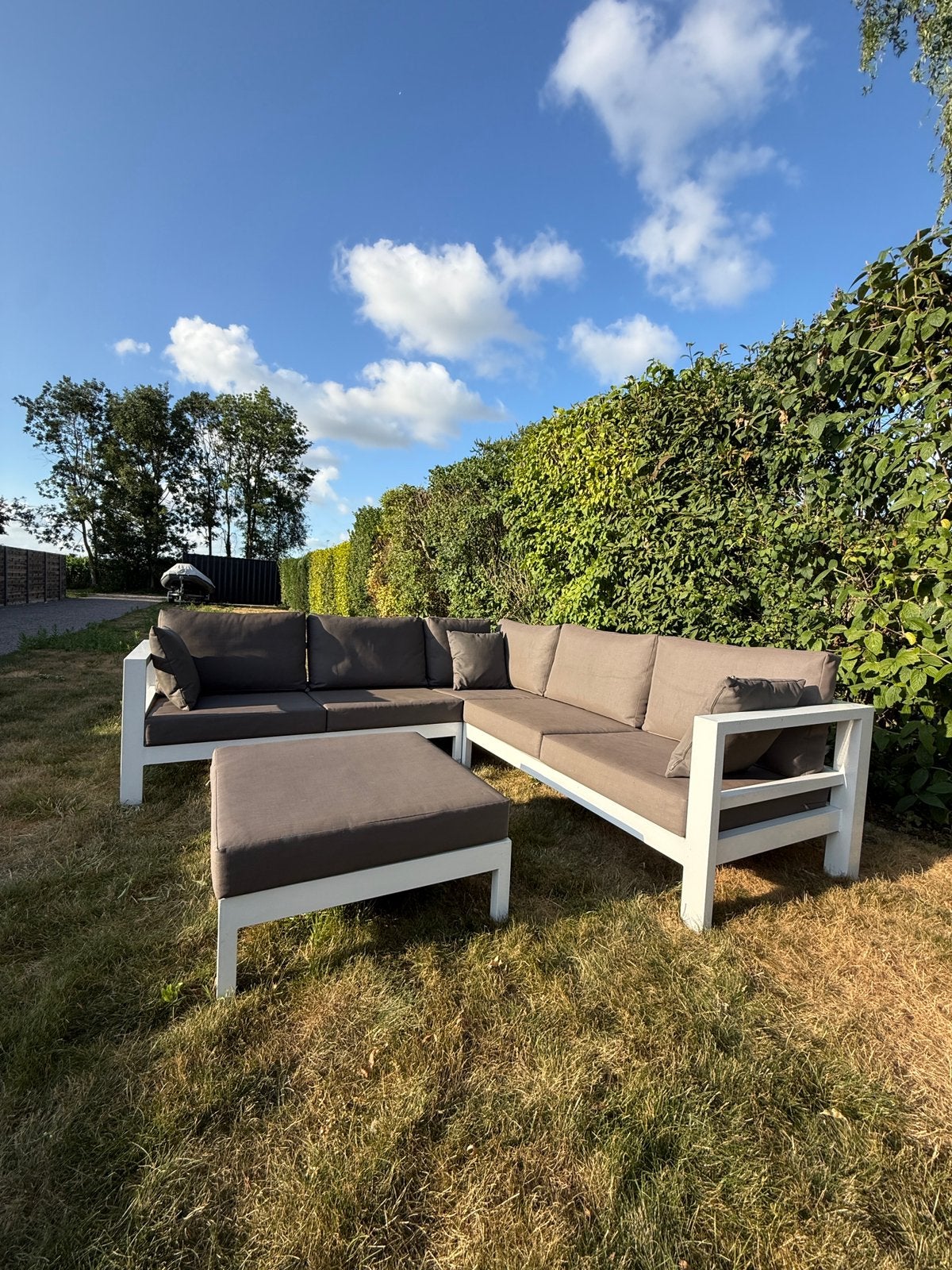 Lounge set buitenhof, Tuin en Terras, Ophalen, Zo goed als nieuw, Aluminium