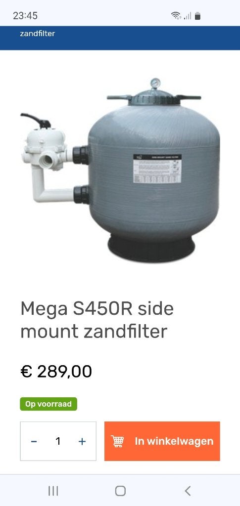 Zandfilter + Pomp, Ophalen