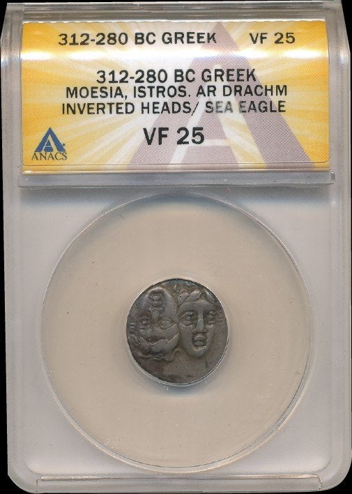 Griekse zilveren drachme van Istros Moesia, Ophalen of Verzenden, Overige landen, Losse munt, Zilver