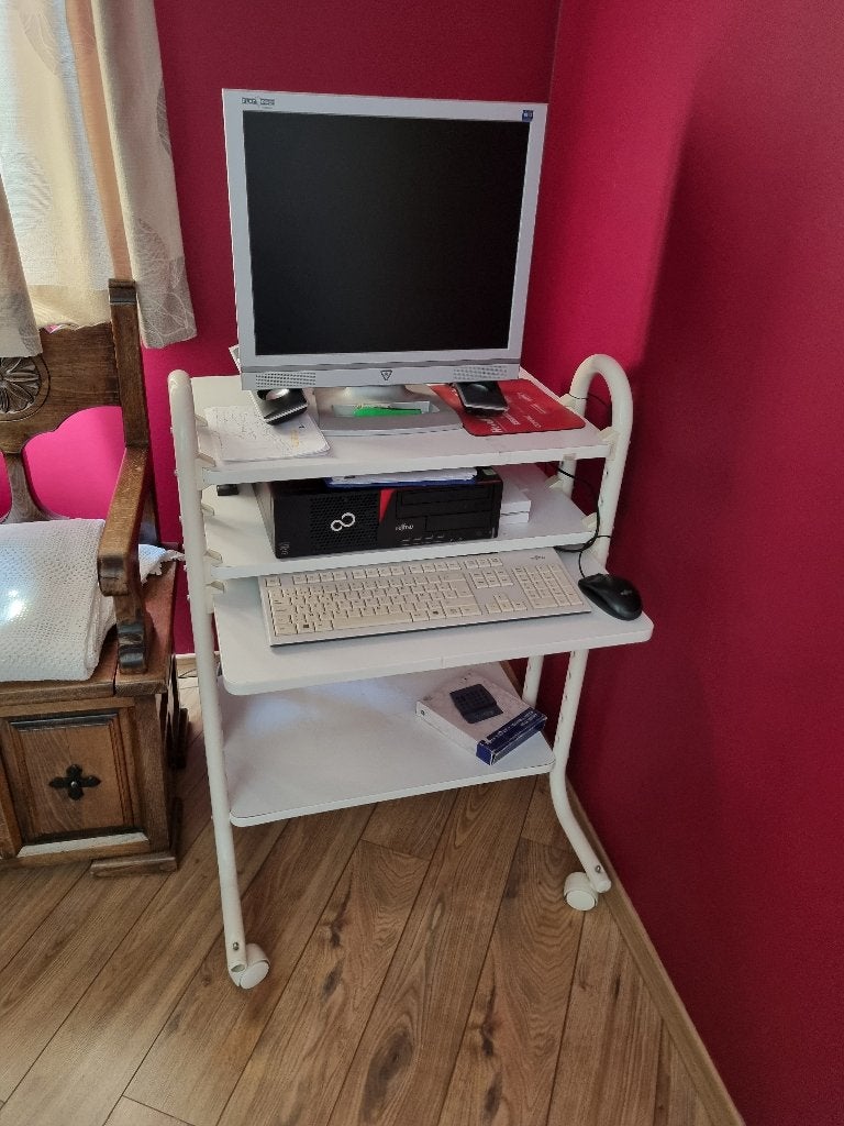 Computertafel te KOOP, Ophalen, Zit-sta bureau, Metaal, Zo goed als nieuw