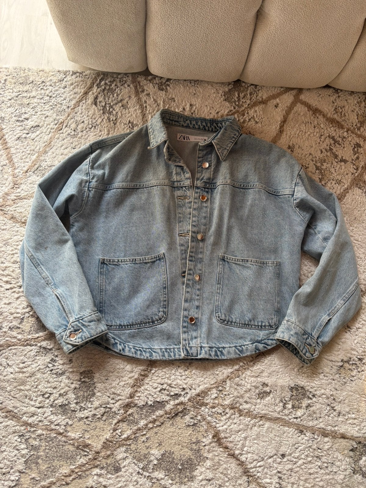 Veste en jean Zara style surchemise - Taille S, Envoi, Neuf, Taille 36 (S), Bleu