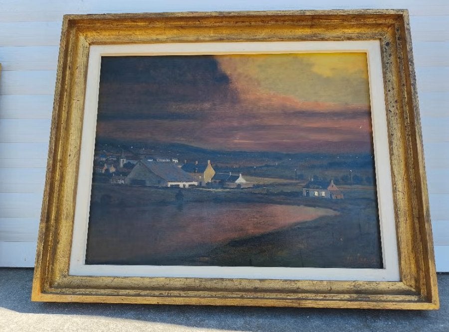 Huile sur panneau paysage signe max legout, Antiquités & Art, Art | Peinture | Classique, Enlèvement ou Envoi, Paysage, Panneau