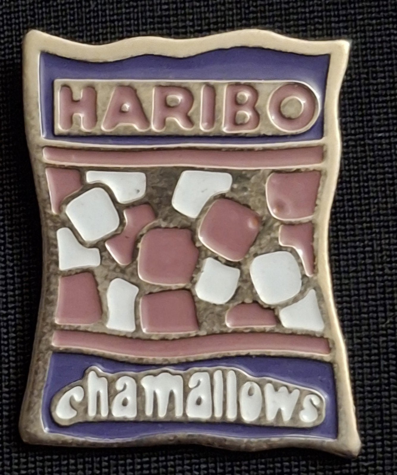 Épinglette vintage Haribo Chamallows, Collections, Enlèvement ou Envoi