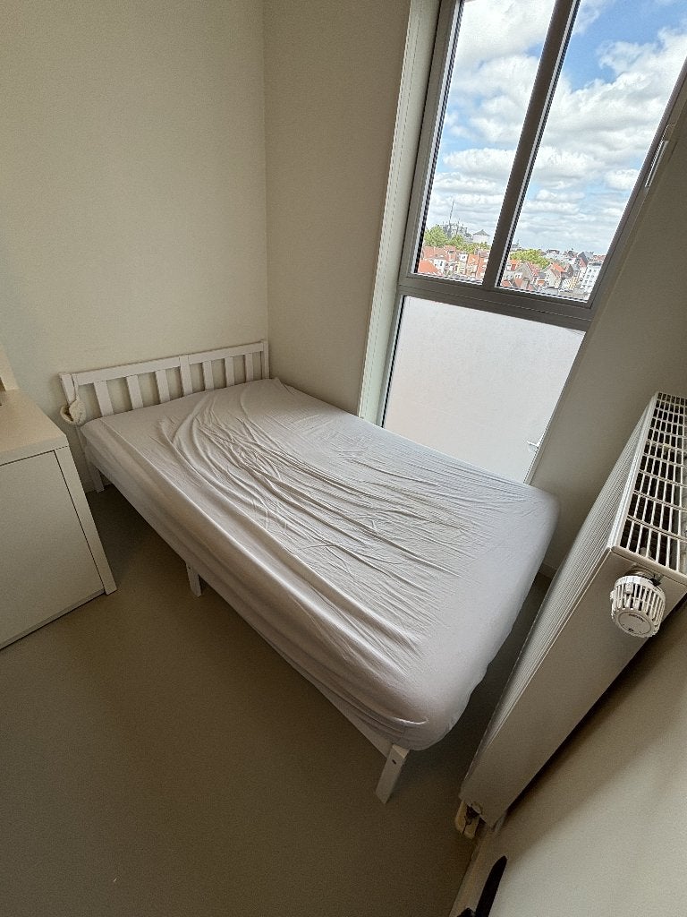Bed en matras, Huis en Inrichting, Ophalen, Gebruikt, Wit, Twijfelaar