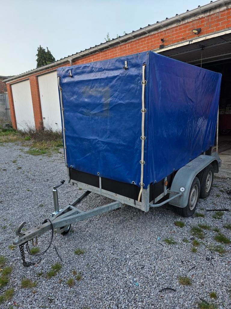 Remorque double essieux 2m57 sur 1m32 bâchée, Enlèvement