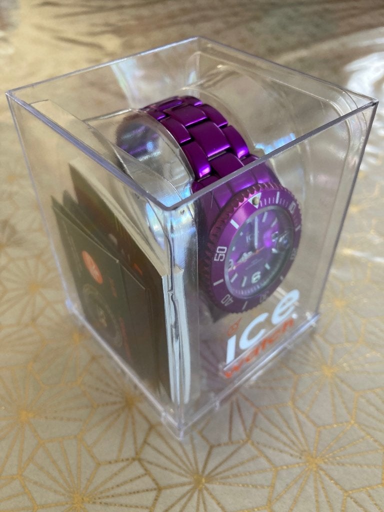 Horloge Ice Watch Paars NIEUW, Handtassen en Accessoires, Horloges | Dames, Overige merken, Staal, Staal, Polshorloge
