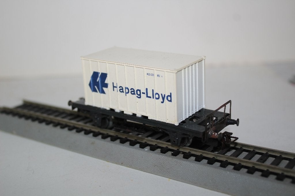 Marklin Ho Hapag Lloyd containerwagen, Wisselstroom, Gebruikt, Verzenden, Wagon