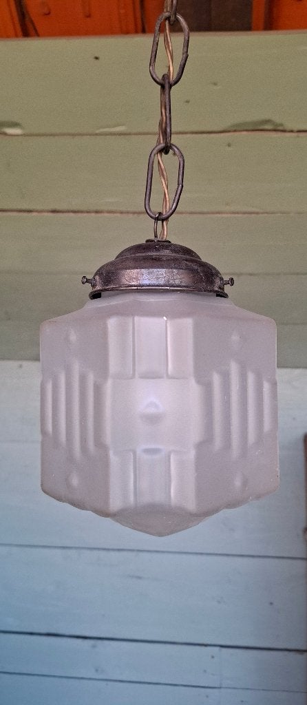Art Deco hanglamp - antieke hanglamp - jaren '20-'30, Ophalen of Verzenden