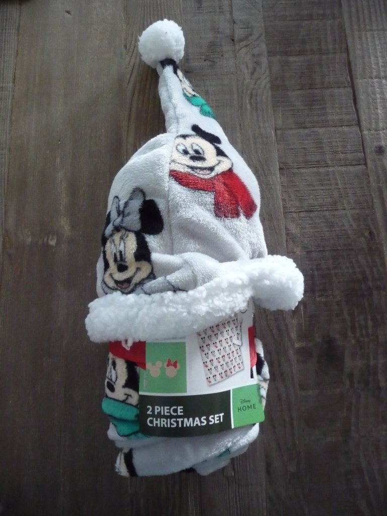 Disney Minnie en Mickey Mouse Fleeceplaid en muts Nieuw, Enlèvement ou Envoi, Mickey Mouse, Neuf, Vêtements ou Textile