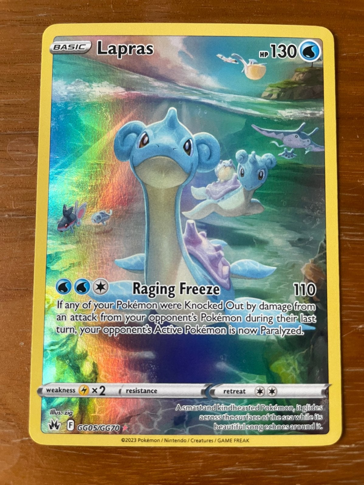 Lapras GG Crown Zenith pokemon kaart, Ophalen of Verzenden, Nieuw, Losse kaart, Foil