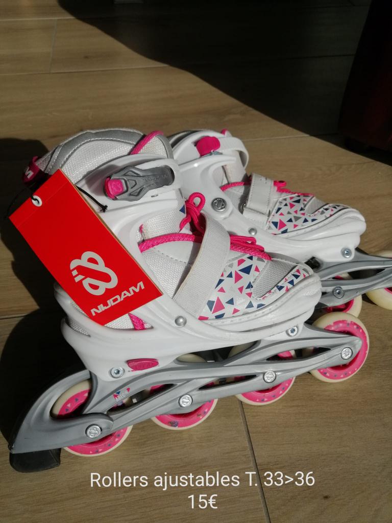 ROLLERS enfant ajustables T33 à T36, Enlèvement, Réglable, Comme neuf, Enfants
