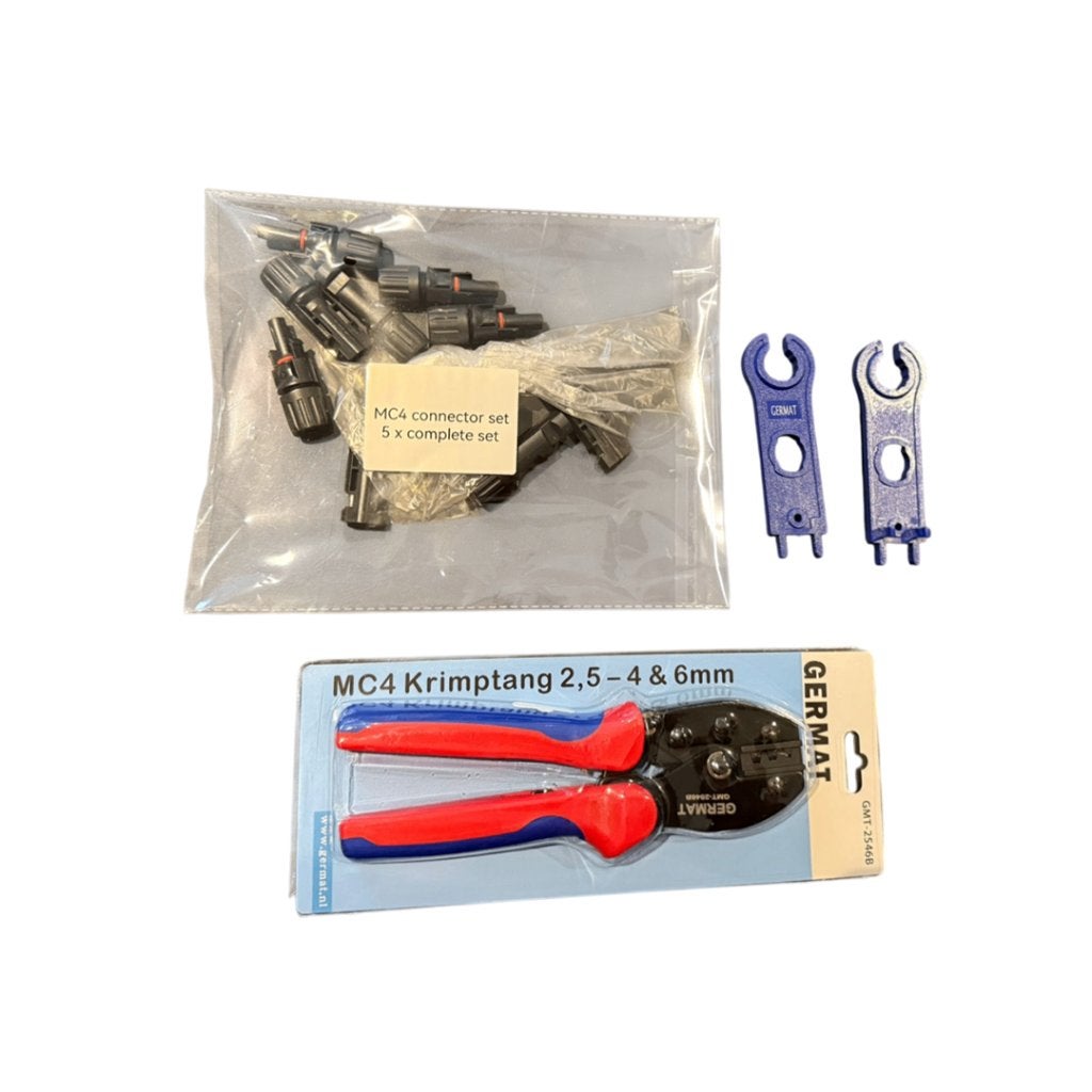 Germat MC4 Connector Set 5 stuks incl. k, Ophalen of Verzenden, Nieuw, Zwart