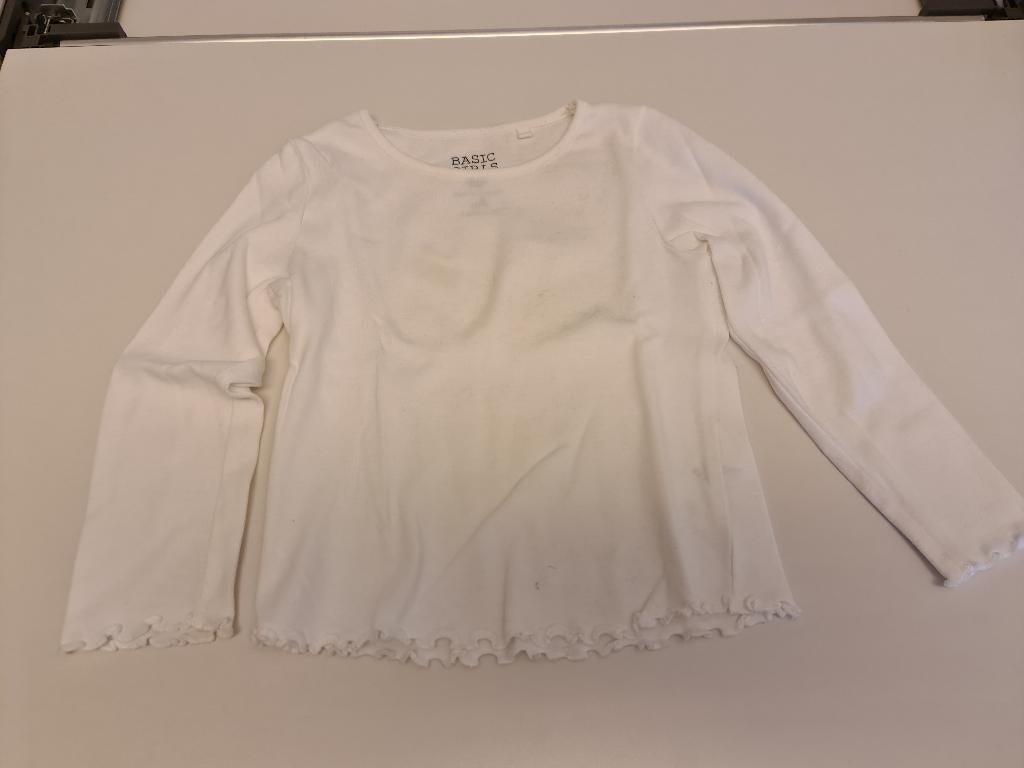 wit t-shirt, longsleeve Mt 92, Enfants & Bébés, Vêtements enfant | Taille 92, Enlèvement, Comme neuf