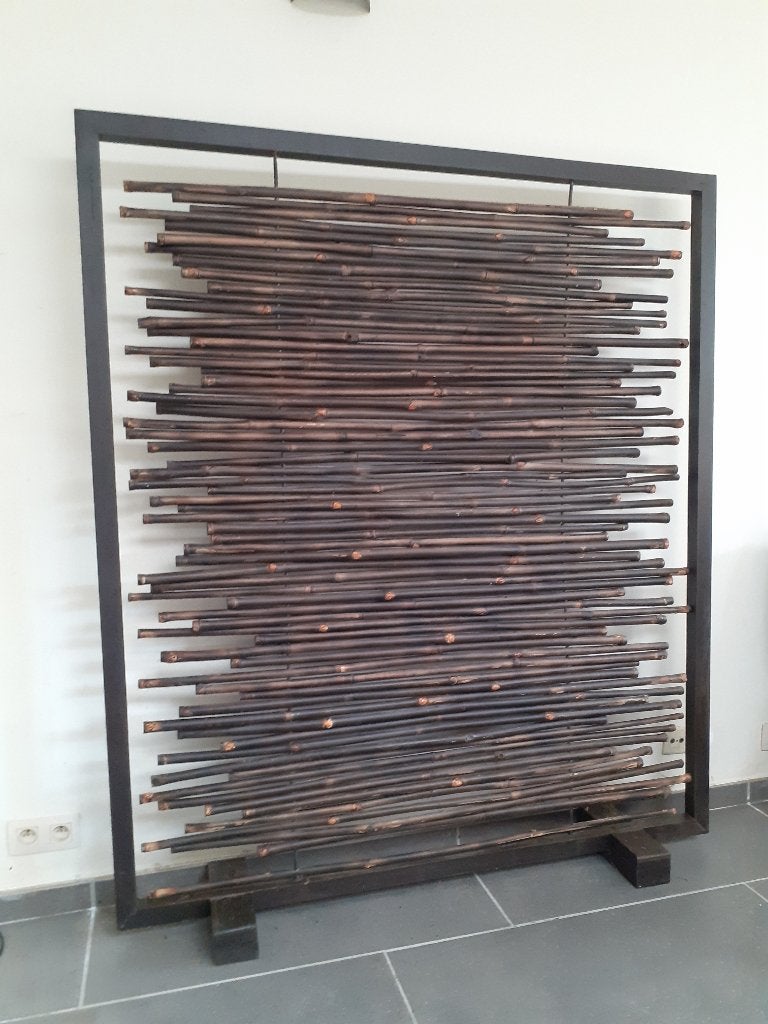 Grote wanddecoratie van massief hout en bamboe, Huis en Inrichting, Ophalen, Gebruikt