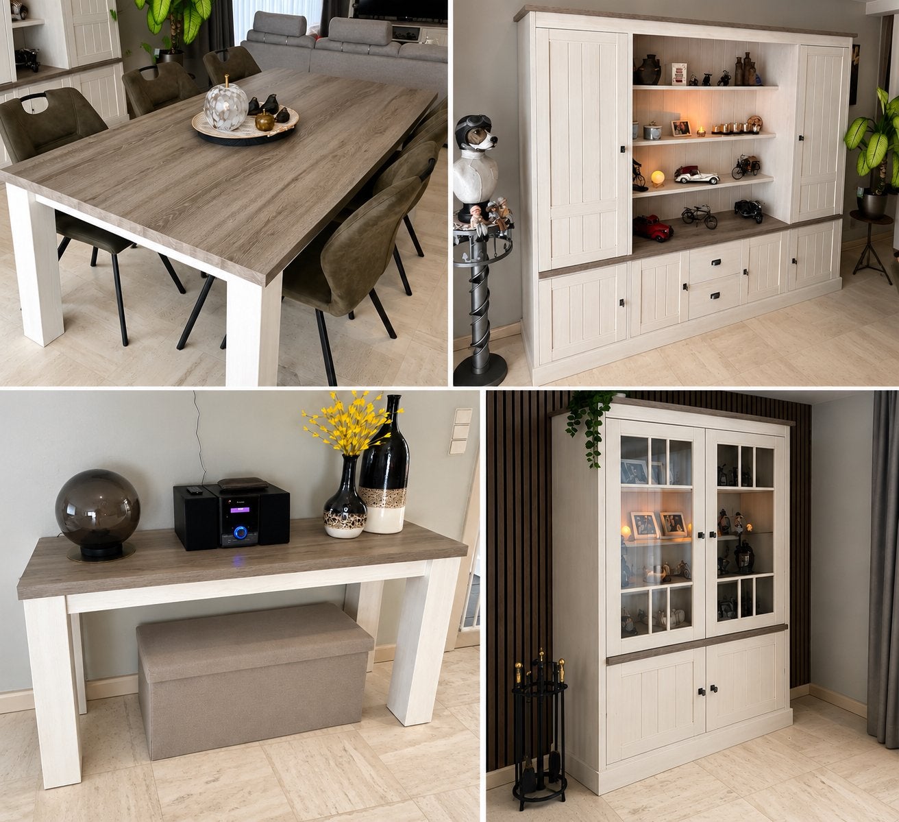 Landelijke eetkamer + bijzettafel ( 4 jaar oud ), Huis en Inrichting, Ophalen
