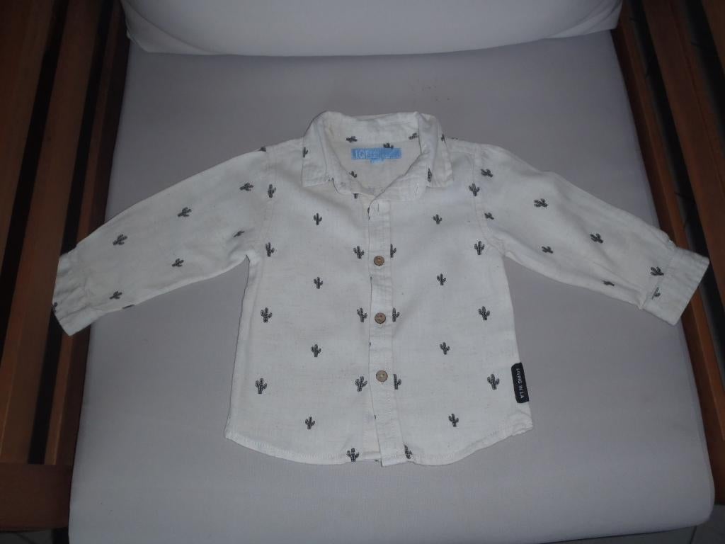 Shirt maat 74, Kinderen en Baby's, Babykleding | Maat 74, Zo goed als nieuw, Jongetje, Overhemdje of Bloesje, Ophalen of Verzenden