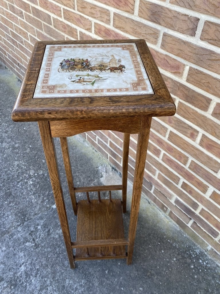 Sellette Vintage en chêne ., Enlèvement, Comme neuf, Autres types, Bois