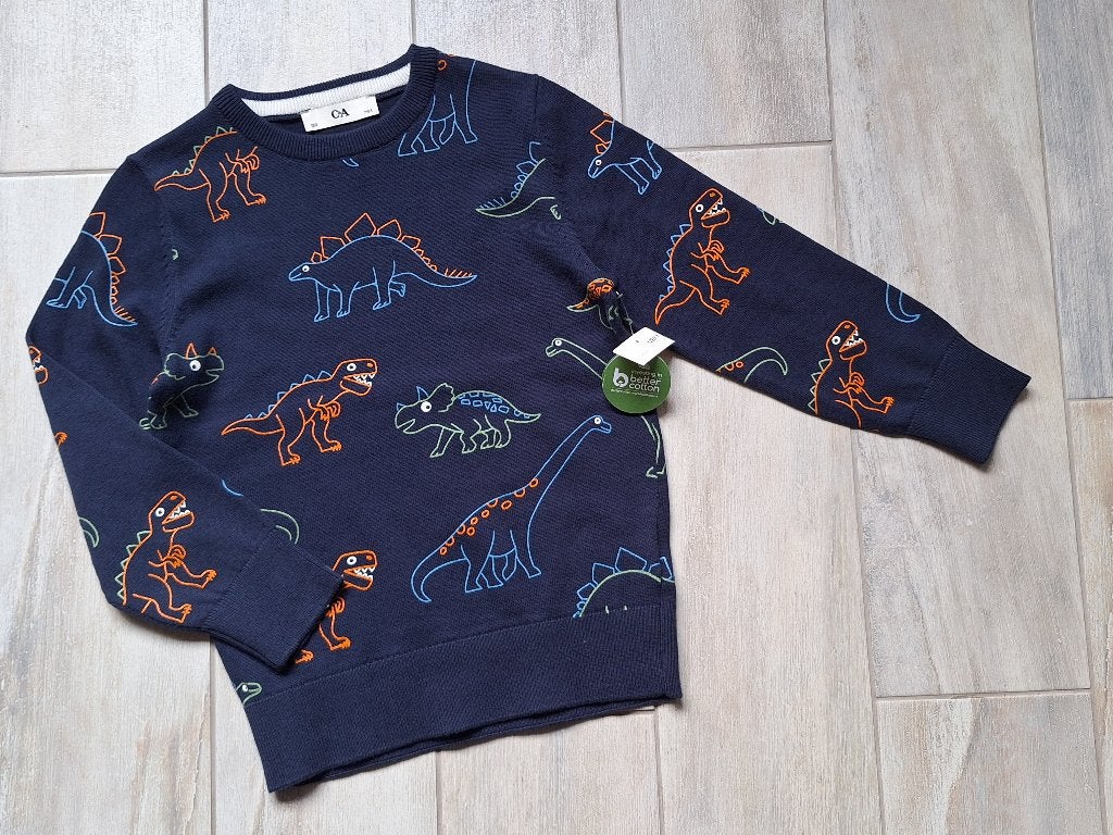 ★ M122 - Nieuwe Trui Dino, Kinderen en Baby's, Kinderkleding | Maat 122, Ophalen of Verzenden, Nieuw, Jongen, Trui of Vest