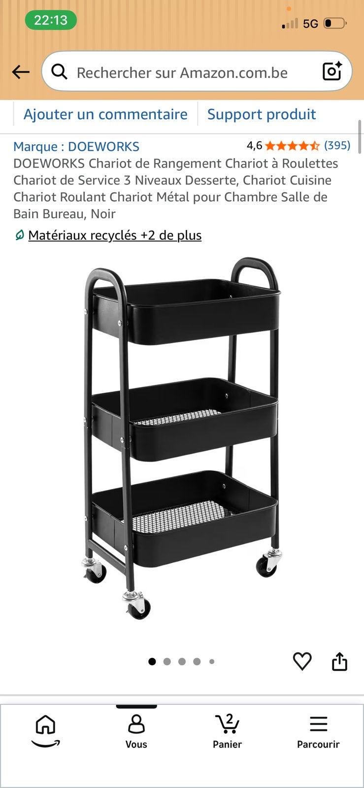 Chariot de Rangement, Maison & Meubles, Enlèvement ou Envoi, Comme neuf