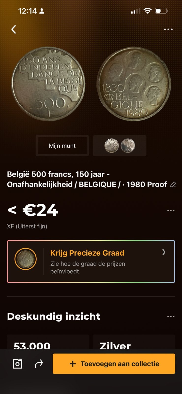 Munt 500 frank, Ophalen