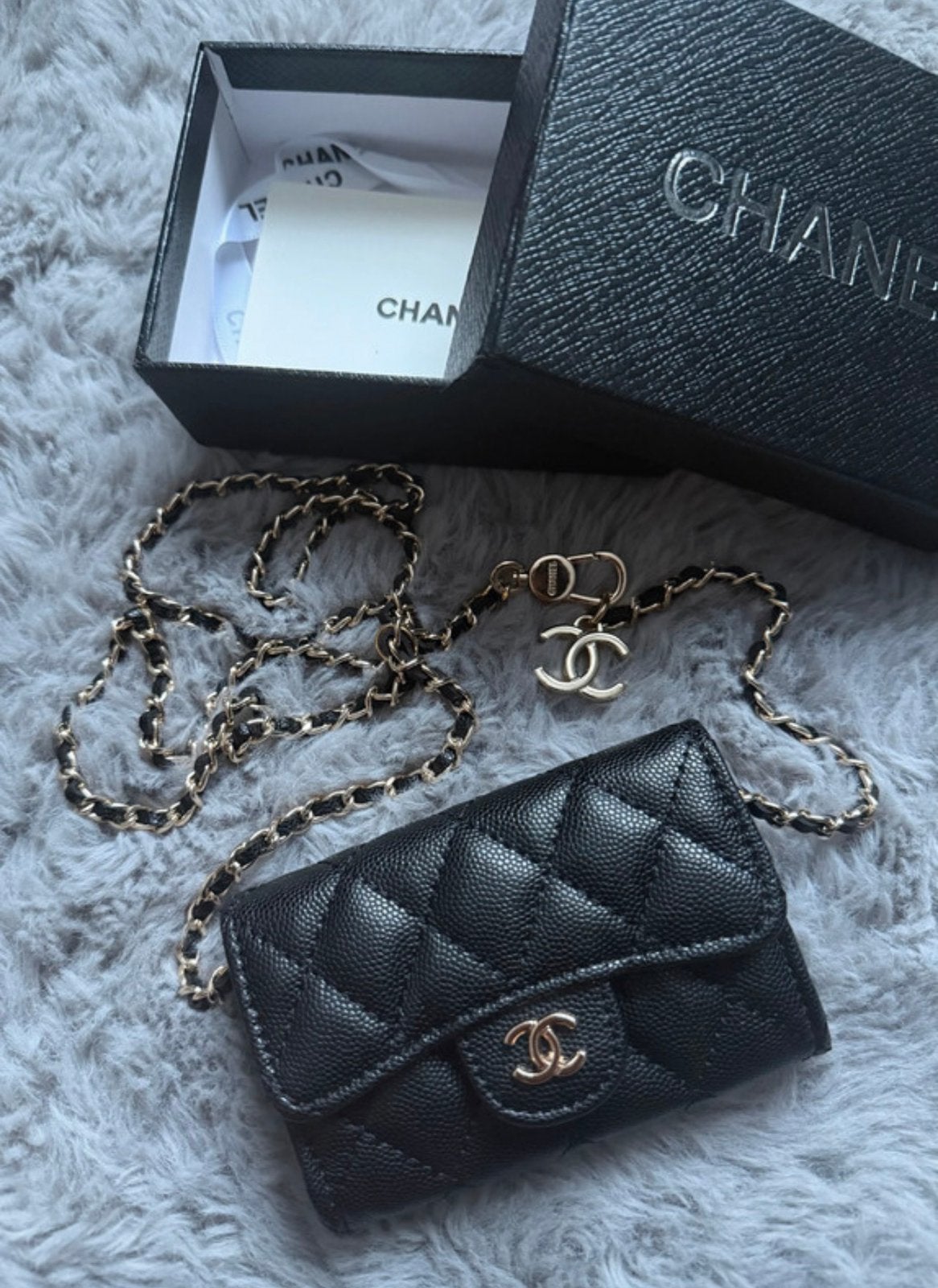 Mini Sac à main Chanel Noir avec accessoires, Enlèvement ou Envoi, Comme neuf, Noir, Sac à main