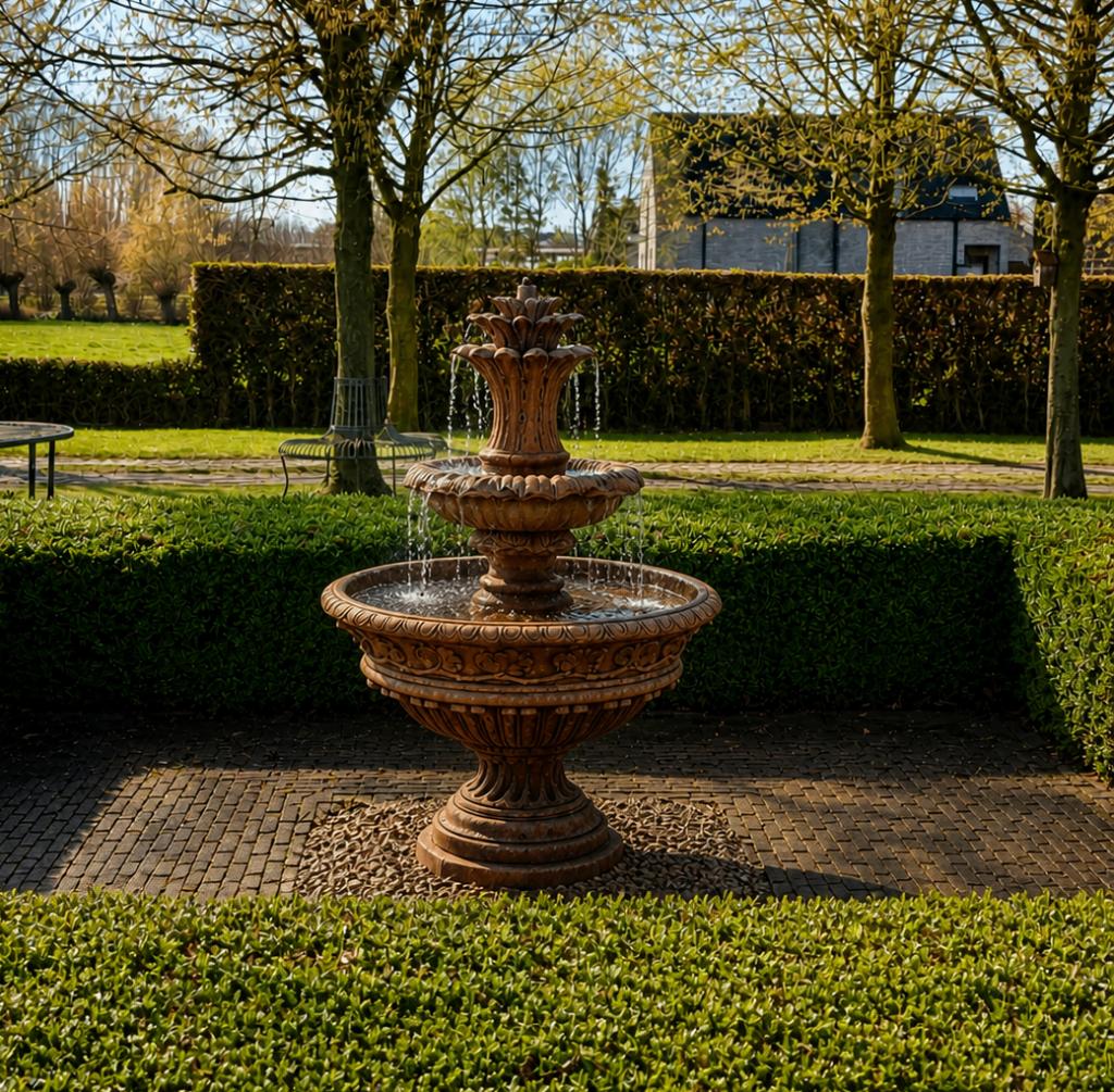 Ancienne fontaine à l'aspect rouille, Enlèvement, Neuf, Béton, Fontaine