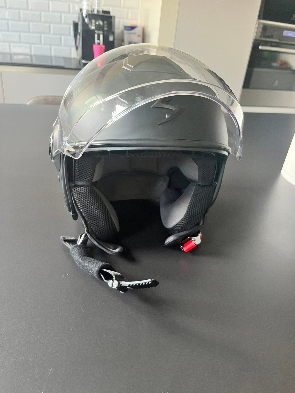 Scorpion brommerhelm, Fietsen en Brommers, Ophalen, Zo goed als nieuw, Extra small of kleiner