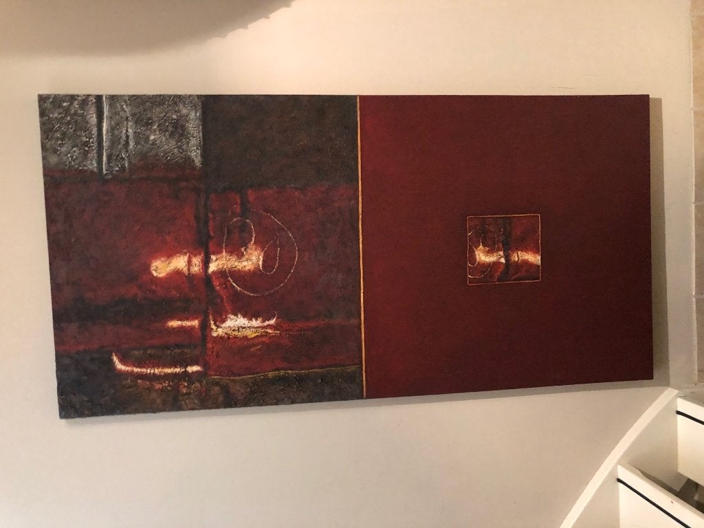 GROOT SCHILDERIJ "MODERN ART" 180 x 90 cm. -65% KORTING, Ophalen, Abstract, Acrylverf, Handgeschilderd