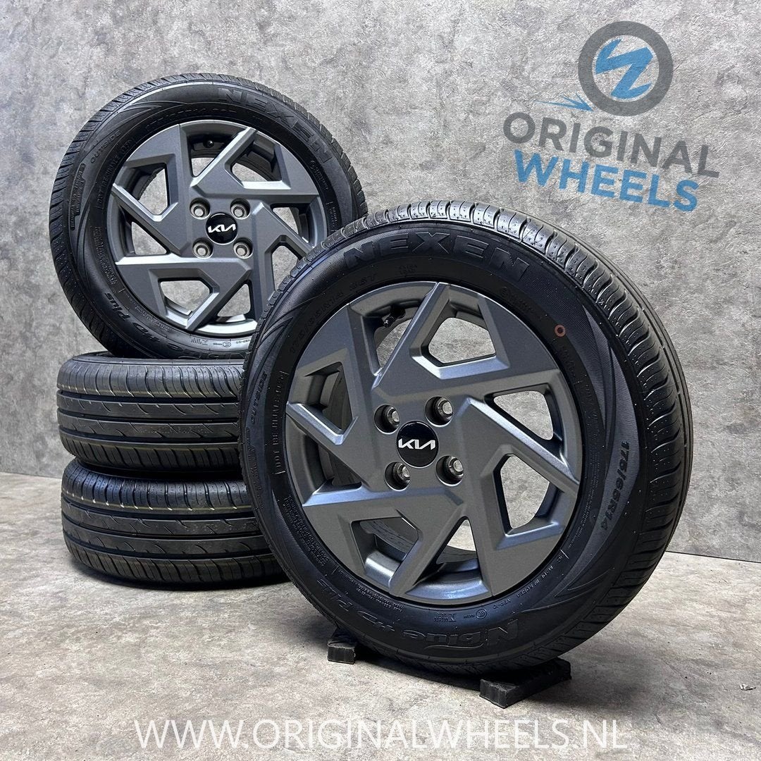 NIEUWE 14 inch originele velgen + zomerbanden Kia Picanto, 14 pouces, Pneus et Jantes, 175 mm, Véhicule de tourisme