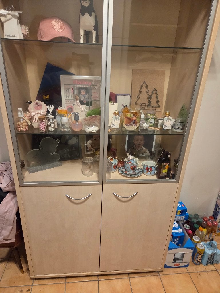 vitrine kast, Huis en Inrichting, Ophalen, Glas, 50 tot 100 cm, 150 tot 200 cm