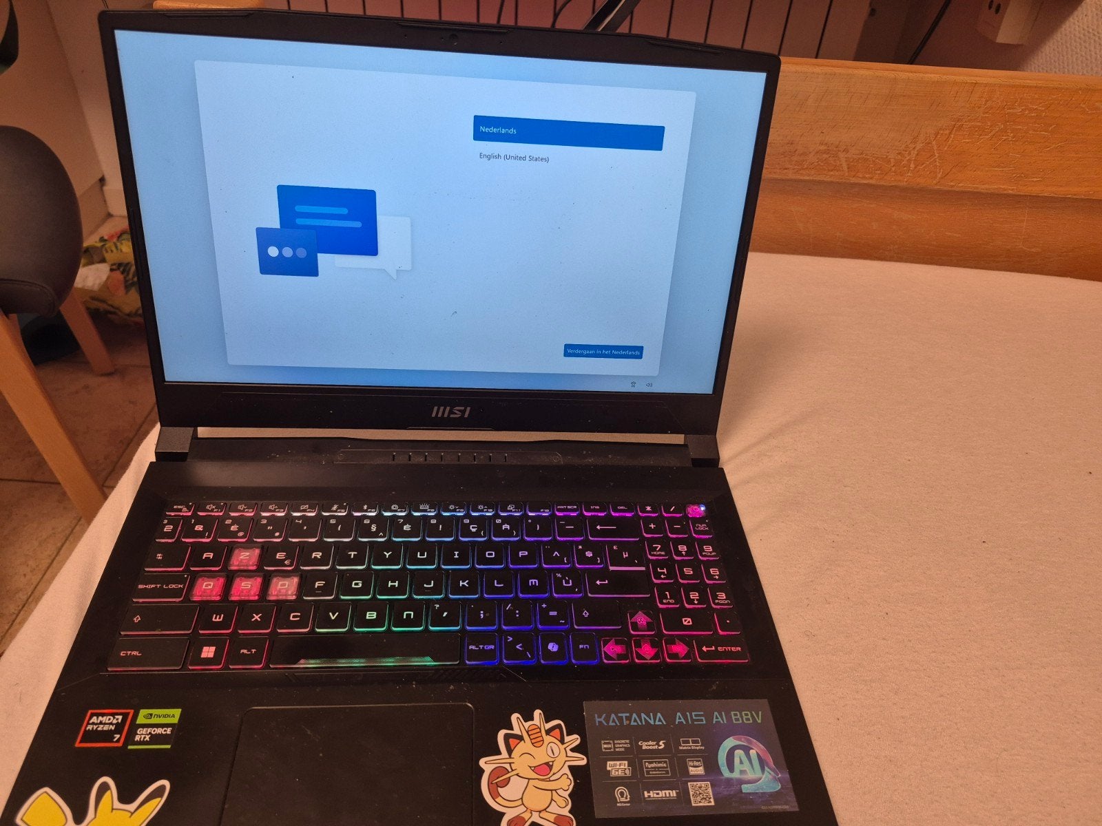 msi katana A15 ryzen 7, Ophalen, Gebruikt, Met videokaart, 15 inch