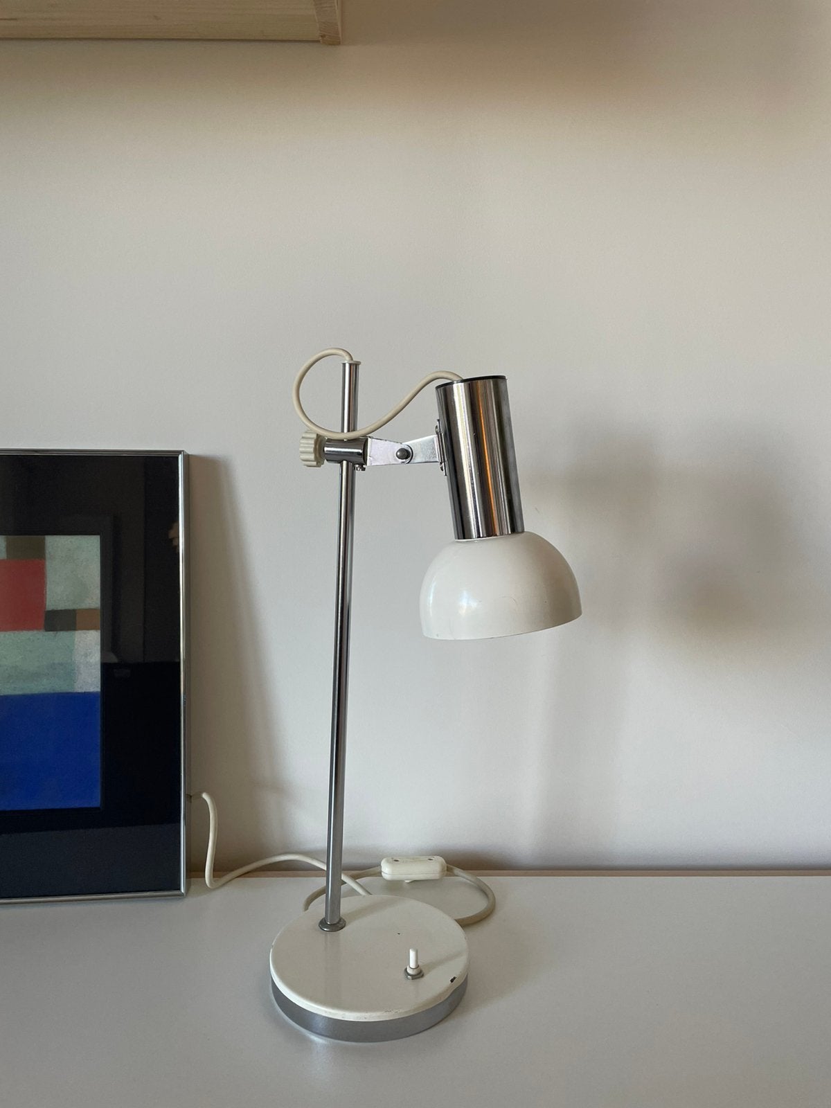 Lampe de table vintage en métal des années 70, Enlèvement