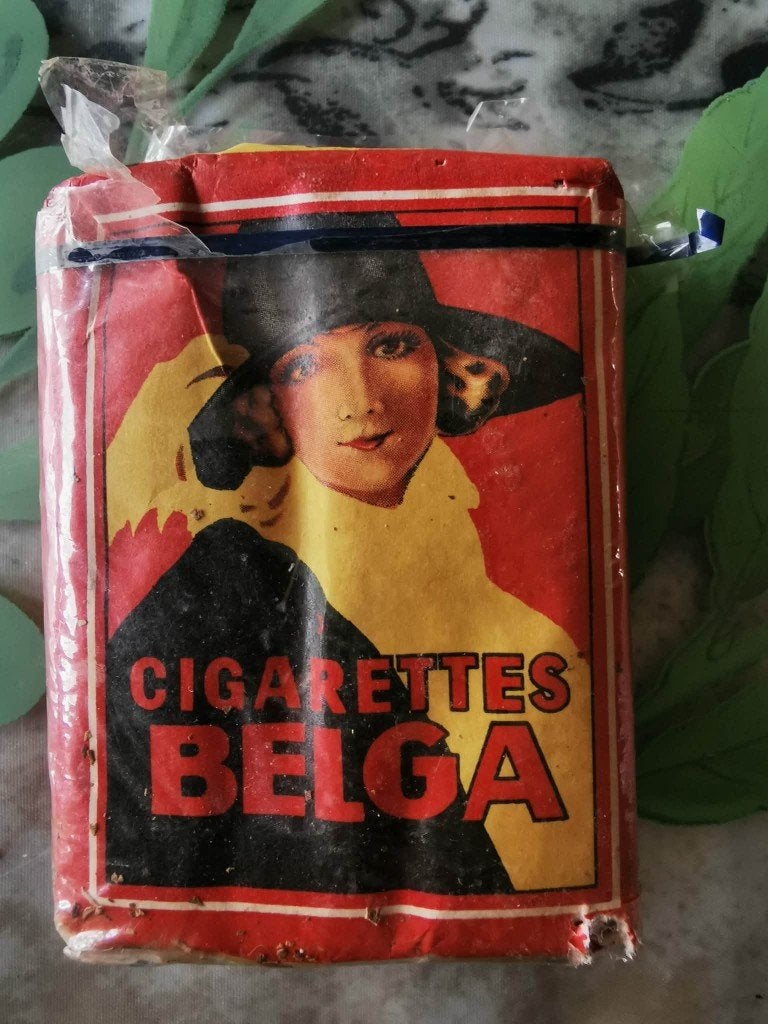 Belga cigarettes 1930, Envoi, Utilisé, Panneau publicitaire