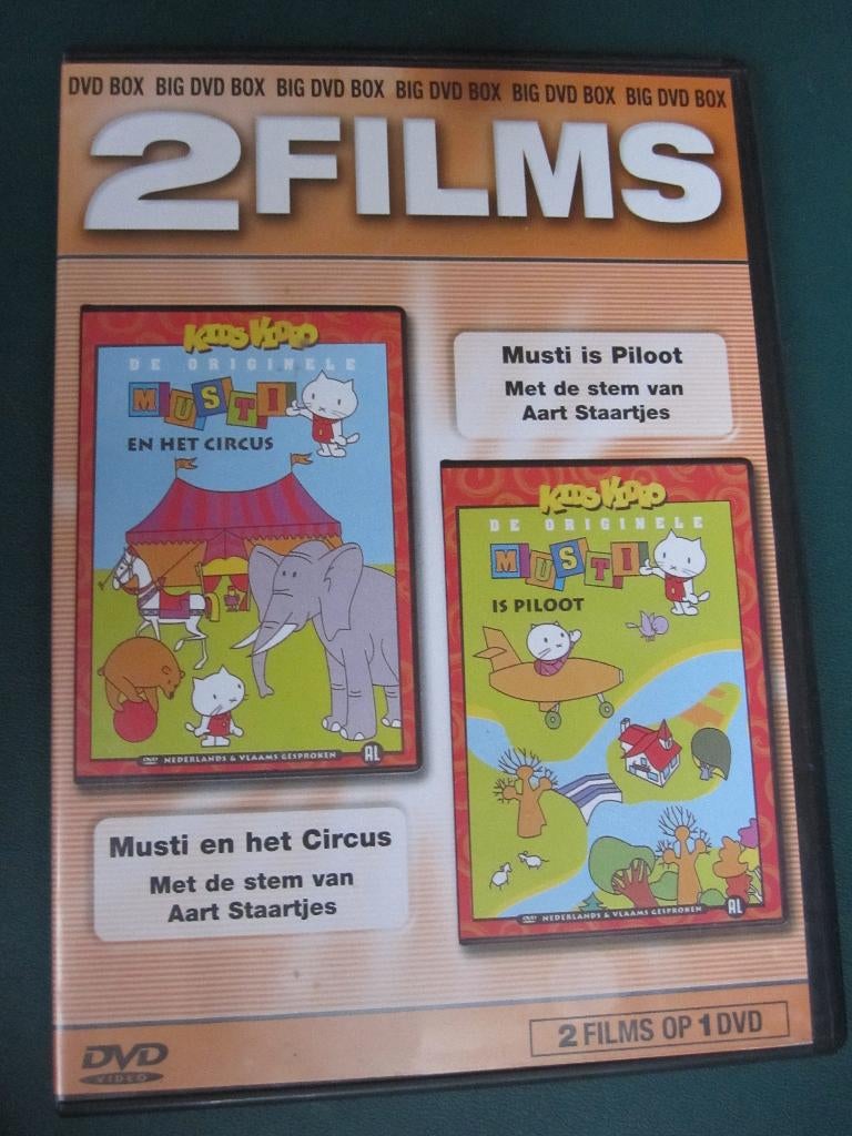 Musti en het circus + Musti is piloot (2 films op 1 DVD), Cd's en Dvd's, Europees, Tekenfilm, Alle leeftijden, Ophalen of Verzenden