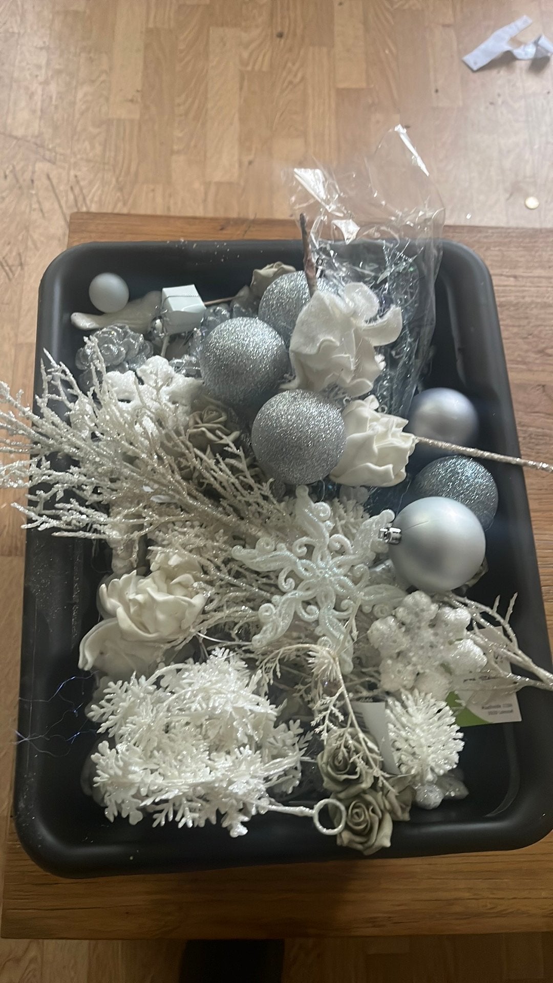 Kerstgerief wit en zilver, Ophalen of Verzenden, Zo goed als nieuw