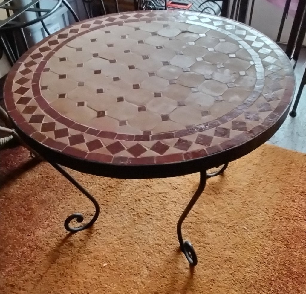 Table marocaine en zellige de salon, Ophalen, Rond, 50 tot 100 cm, Zo goed als nieuw