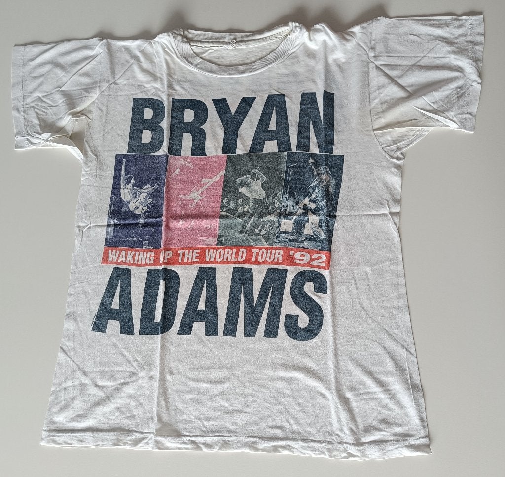 Bryan Adams t-shirt WIT 1992 Waking up the world, Vêtements | Hommes, T-shirts, Enlèvement ou Envoi, Porté, Taille 56/58 (XL)