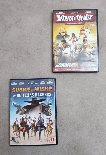 Lot de 2 DVD - Astérix - Mission Cléopâtre + Bob & Bobette, Tous les âges, Néerlandais, Autres genres, Utilisé