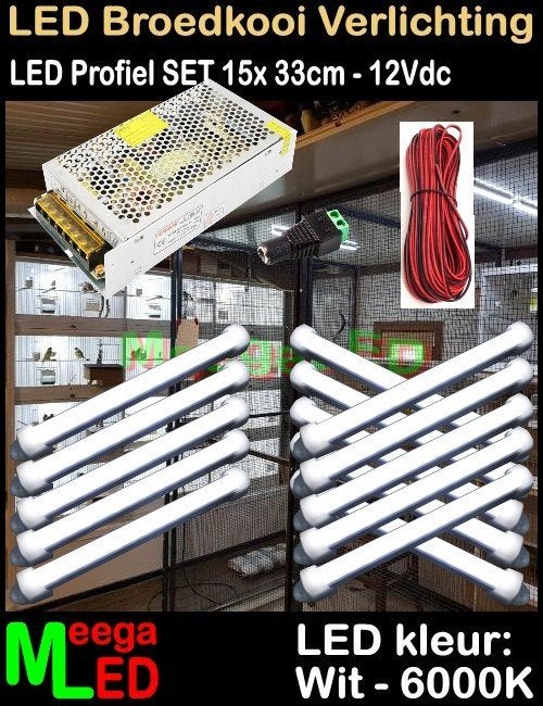 LED profiel strip SET 15x 33cm Broedkooi Kweekkooi Vogelkooi, Ophalen of Verzenden, Nieuw, Aluminium, Broedkooi of Kweekkooi